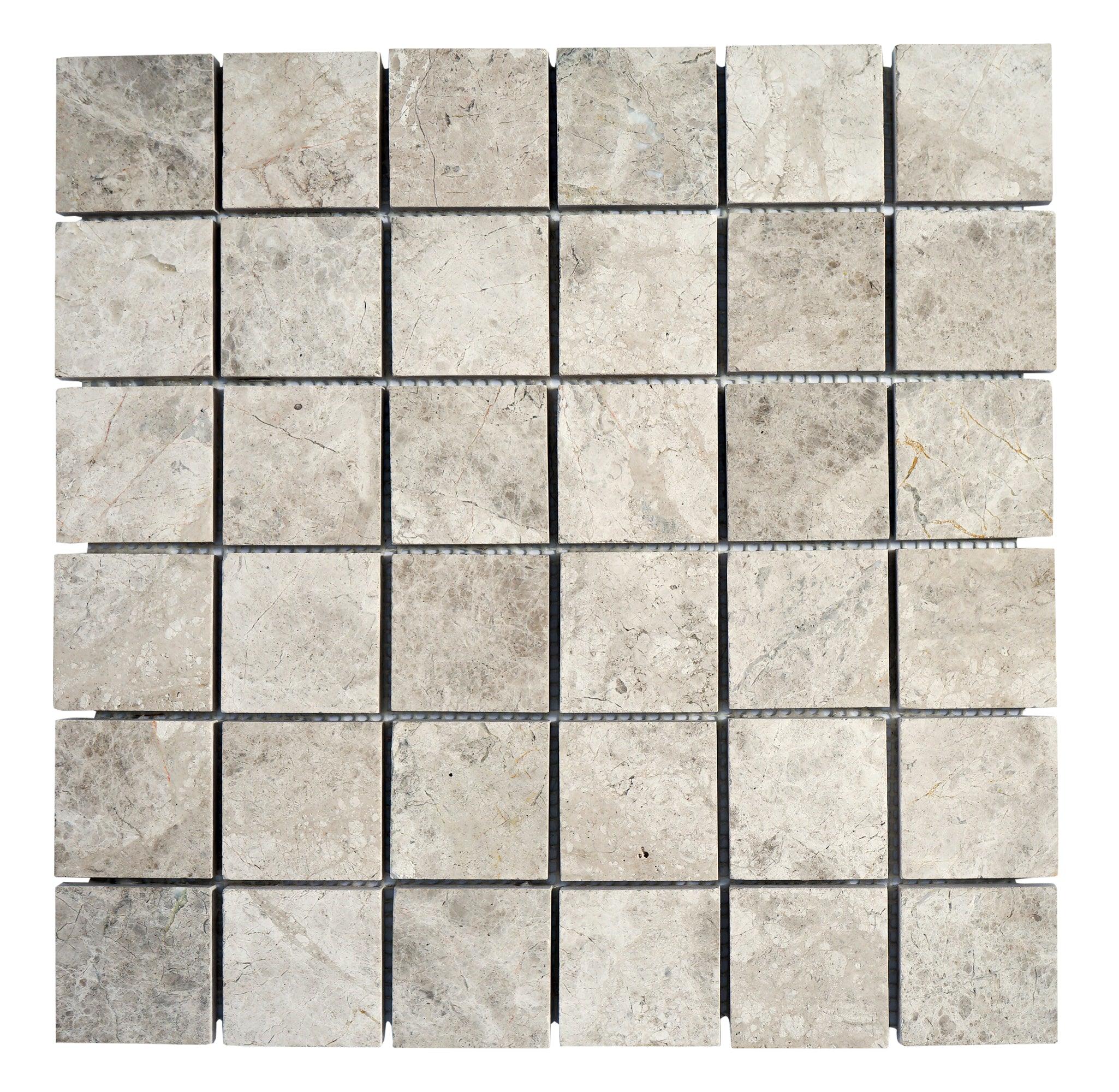 Silver Sand 2x2 Honed Limestone Mosaic Tile For Walls & Floors